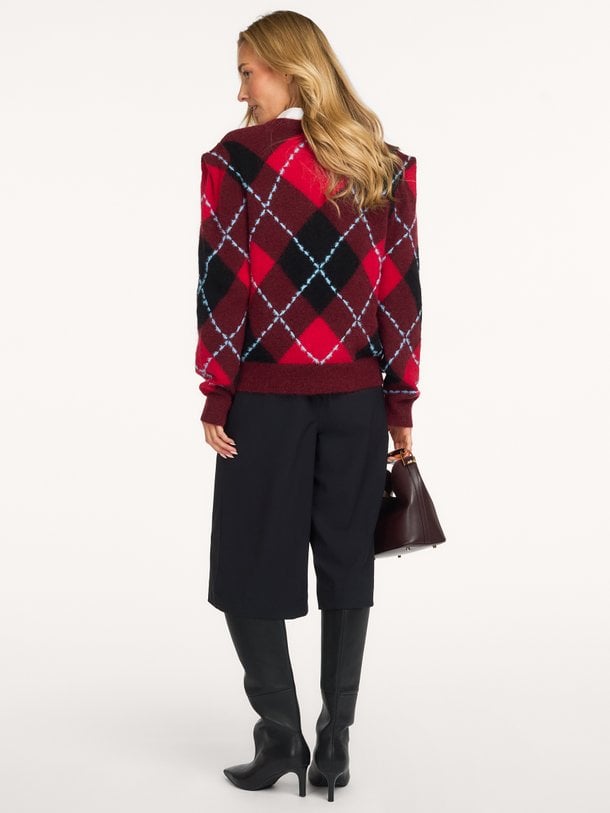 Arly argyle pullover Arly,wolmix geruite trui