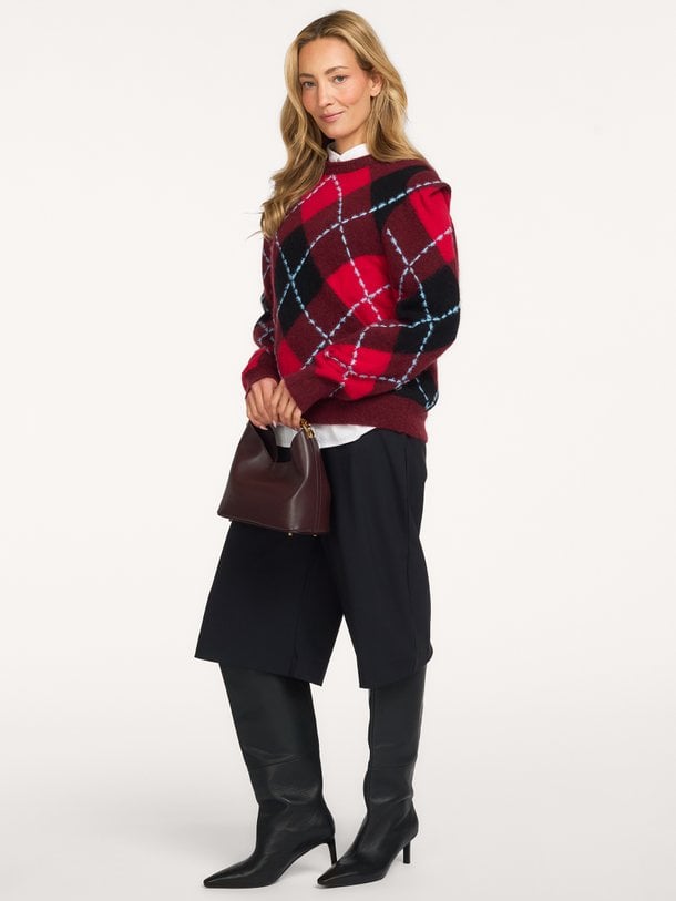 Arly argyle pullover Arly,wolmix geruite trui