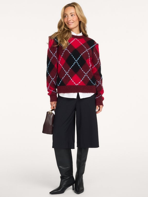 Arly argyle pullover Arly,wolmix geruite trui