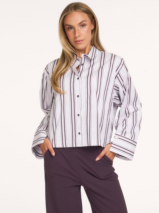 Erina stripe blouse Erina, katoenmix gestreepte blouse