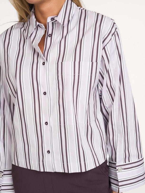 Erina stripe blouse Erina, katoenmix gestreepte blouse