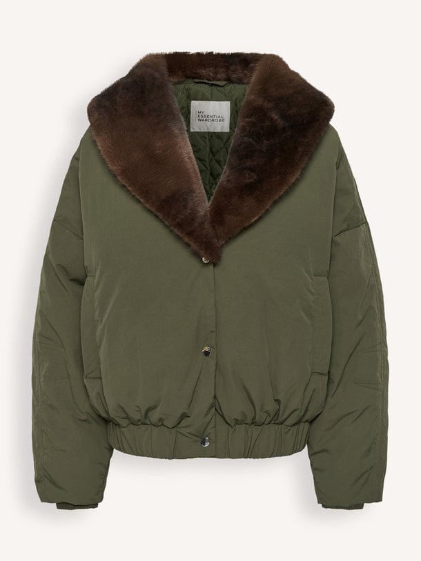 Jamie, geweven jack met fake fur