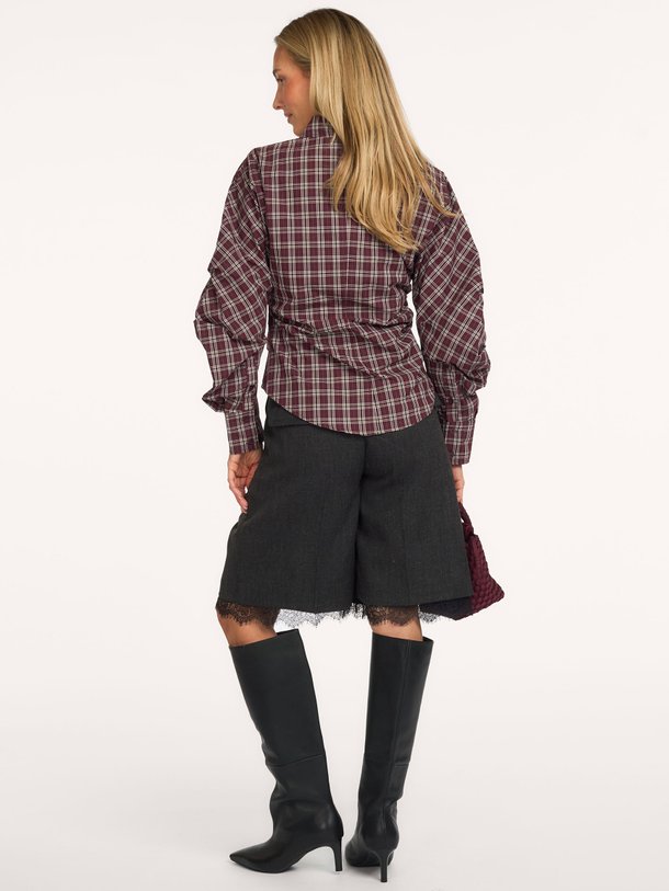 Neoella Medium Check Shirt Neoella, katoenmix geruite blouse