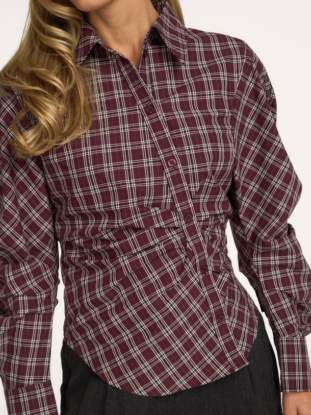 Neoella Medium Check Shirt Neoella, katoenmix geruite blouse