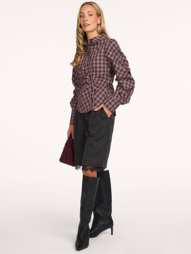 Neoella Medium Check Shirt Neoella, katoenmix geruite blouse
