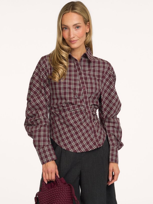 Neoella Medium Check Shirt Neoella, katoenmix geruite blouse