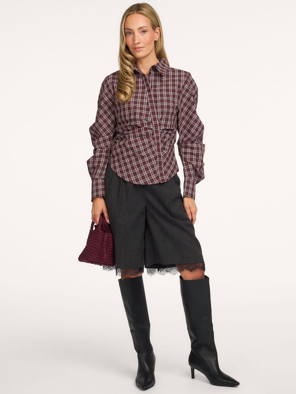 Neoella Medium Check Shirt Neoella, katoenmix geruite blouse