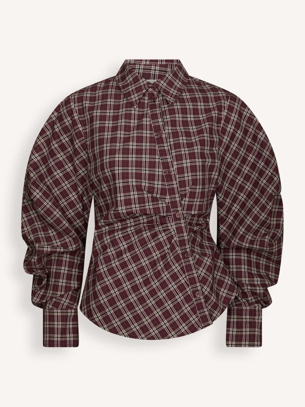 Neoella Medium Check Shirt Neoella, katoenmix geruite blouse