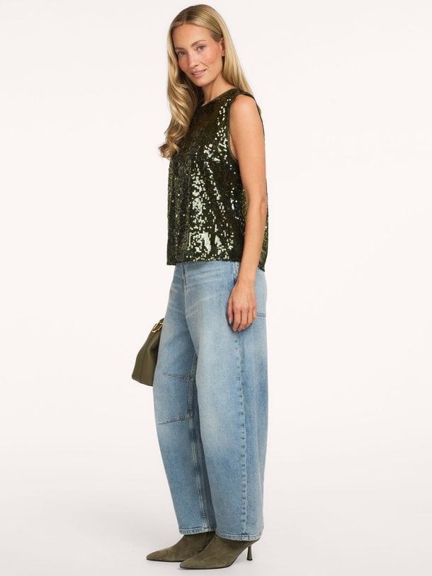 ODESSASW SLEEVELESS SEQUIN TOP Odessa, geweven pailletten top