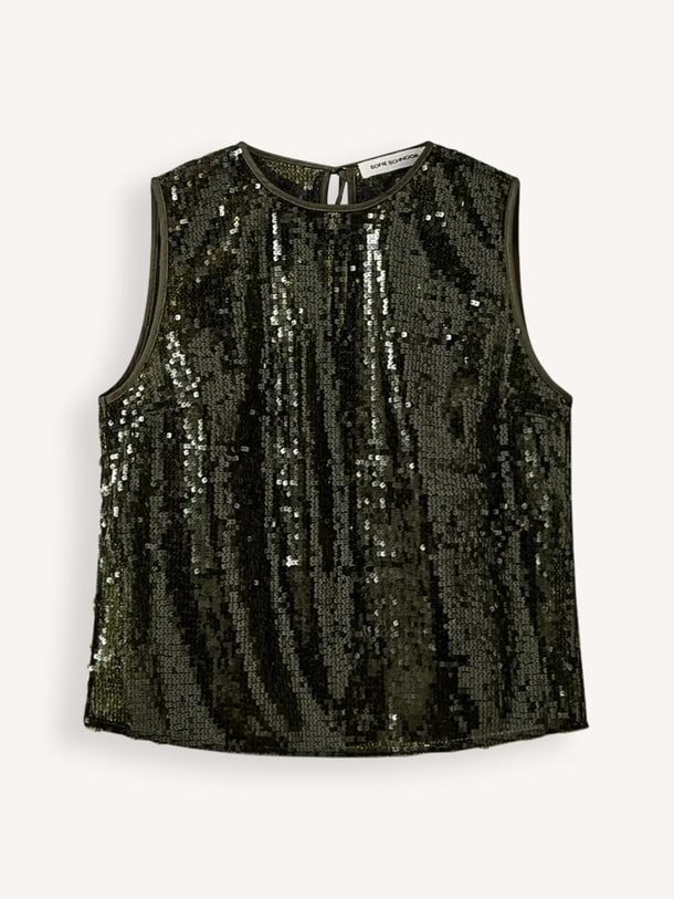 ODESSASW SLEEVELESS SEQUIN TOP Odessa, geweven pailletten top