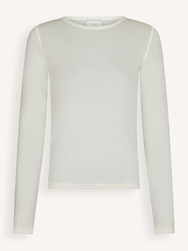 Nella Fine Rib Blouse Nella, wolmix longsleeve