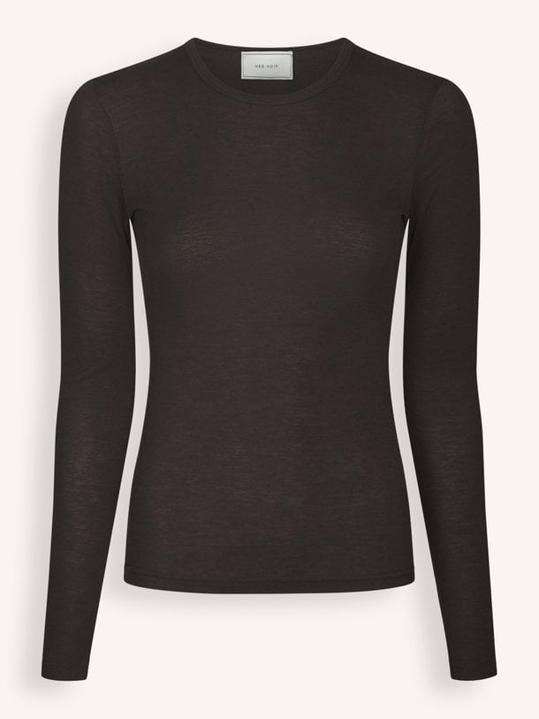 Nella Fine Rib Blouse Nella, wolmix longsleeve