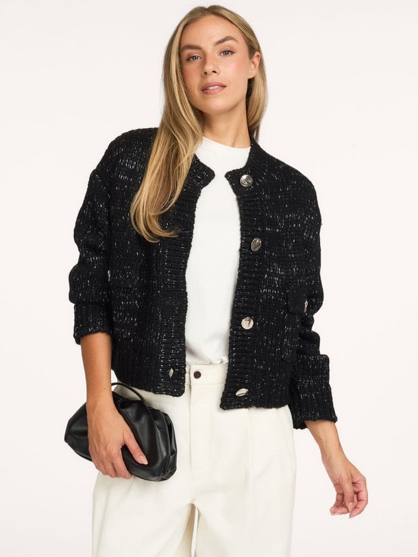Pila, wolmix vest met lurex