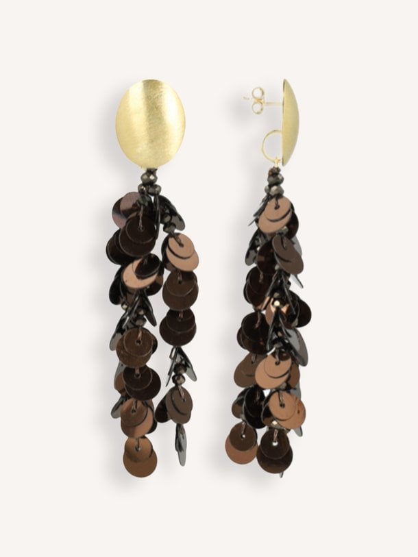 Sequin Flower Fall, vergulde oorstekers