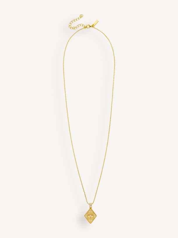 Eye in a box, vergulde ketting