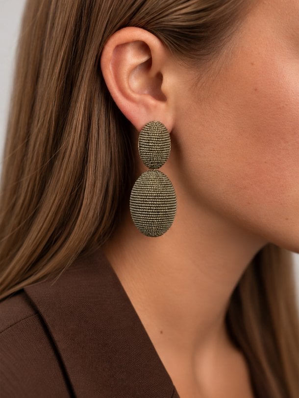 Double Braided Oval, vergulde oorstekers
