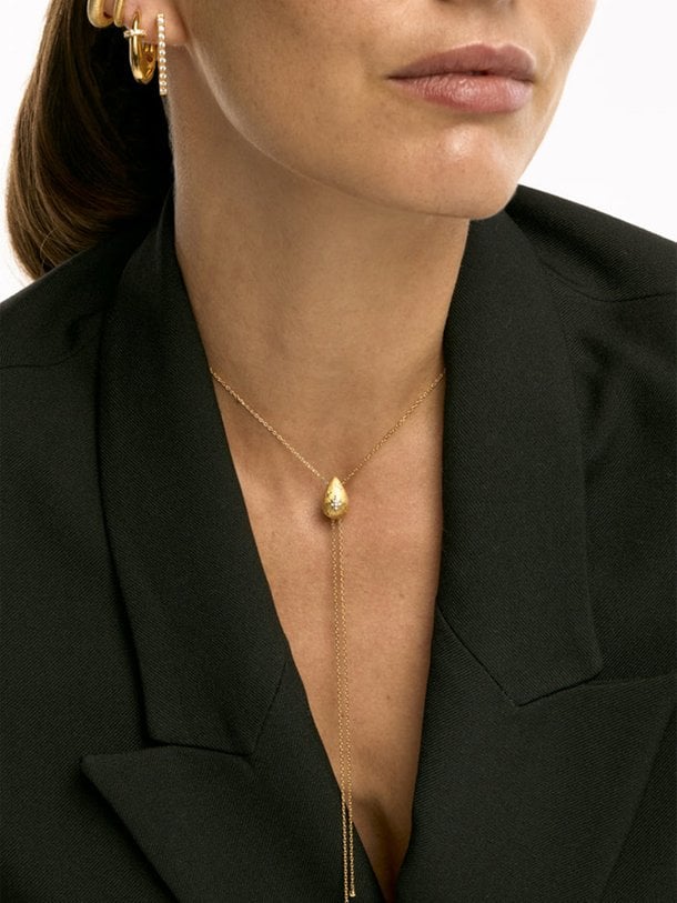 Drop bolo, vergulde ketting