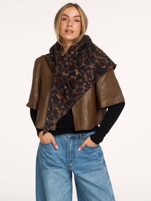 03-501063-610 Geweven leopard sjaal