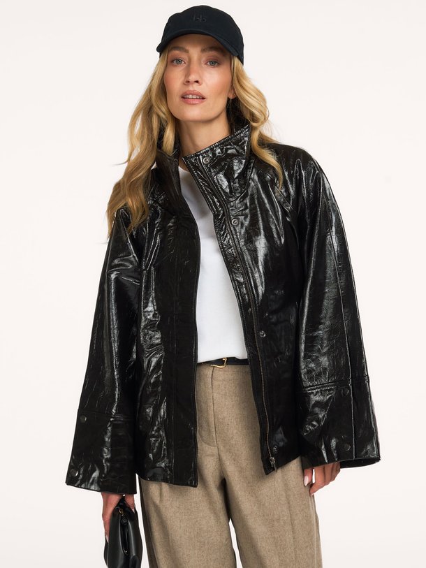 CMNOIR-JACKET Noir, lederen jack