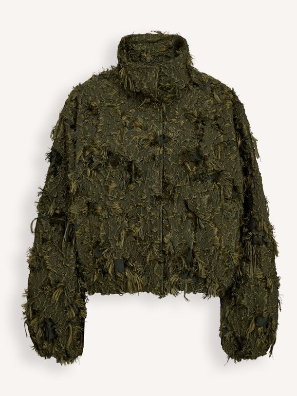 CMJANY-JACKET Jany, viscosemix jasje met franje