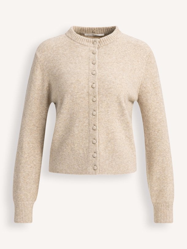 01-010185-610 Wolmix vest met afneembare kraag