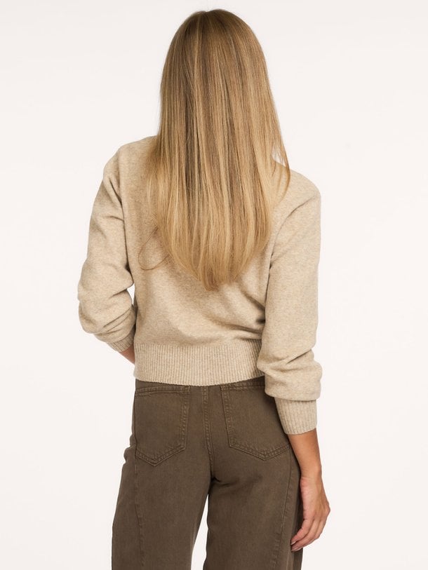 Wolmix vest met afneembare kraag