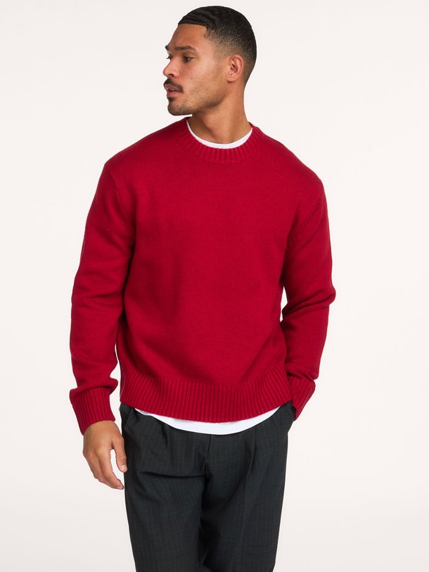 ESSENTIAL KNITTED CREWNECK Wolmix trui