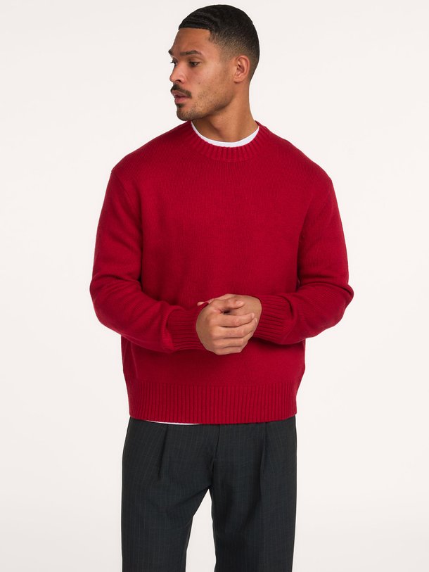 ESSENTIAL KNITTED CREWNECK Wolmix trui