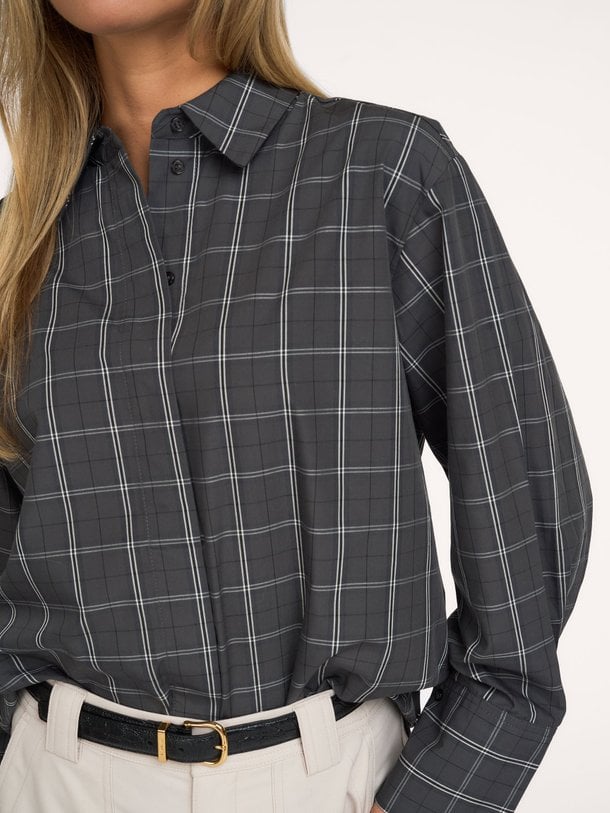Aurora, viscosemix geruite blouse