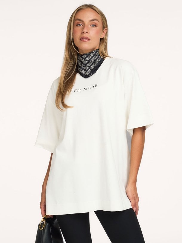 Muse, organic cottonmix oversized logo T-shirt