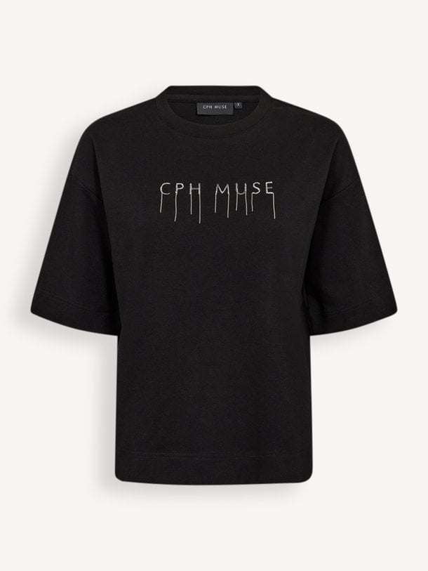 CMMUSE-TEE Muse, organic cotton T-shirt met applicaties