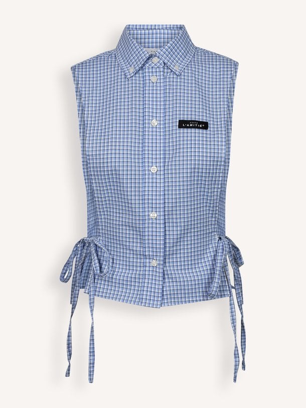 Katoenen geruite onderblouse