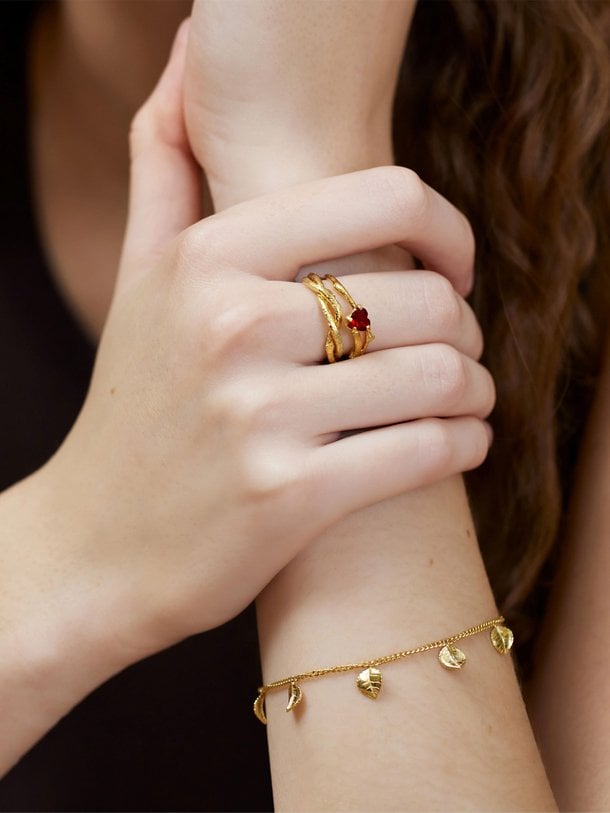 Bracelet with leaves Vergulde armband