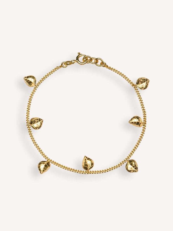 Bracelet with leaves Vergulde armband