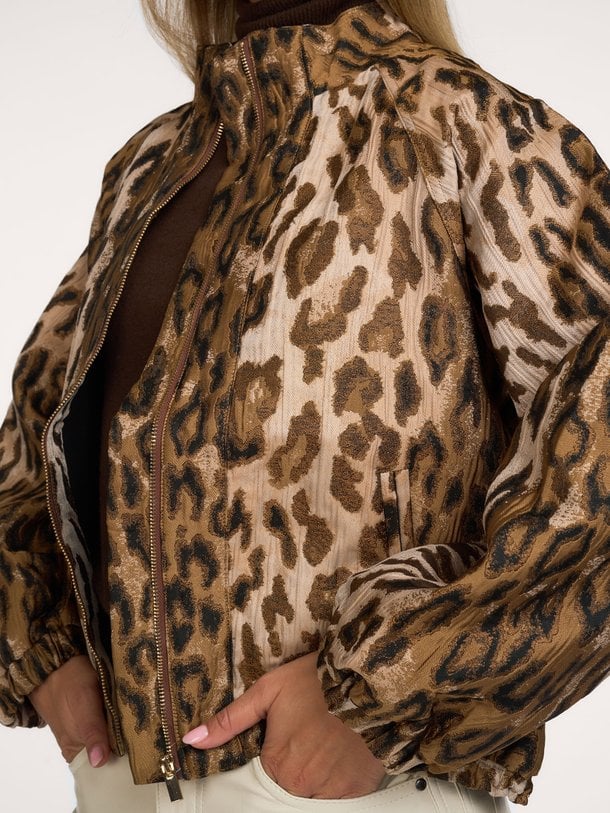 LORA Lora, geweven leopard jasje