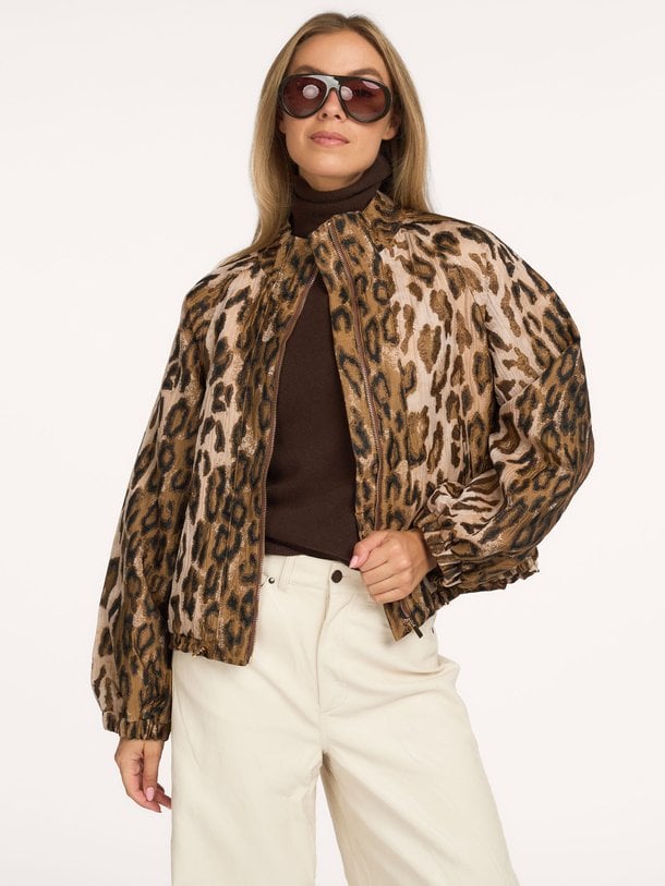 LORA Lora, geweven leopard jasje