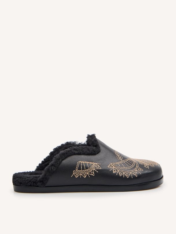Mule Bohemian - Leather/Fur Lederen instappers