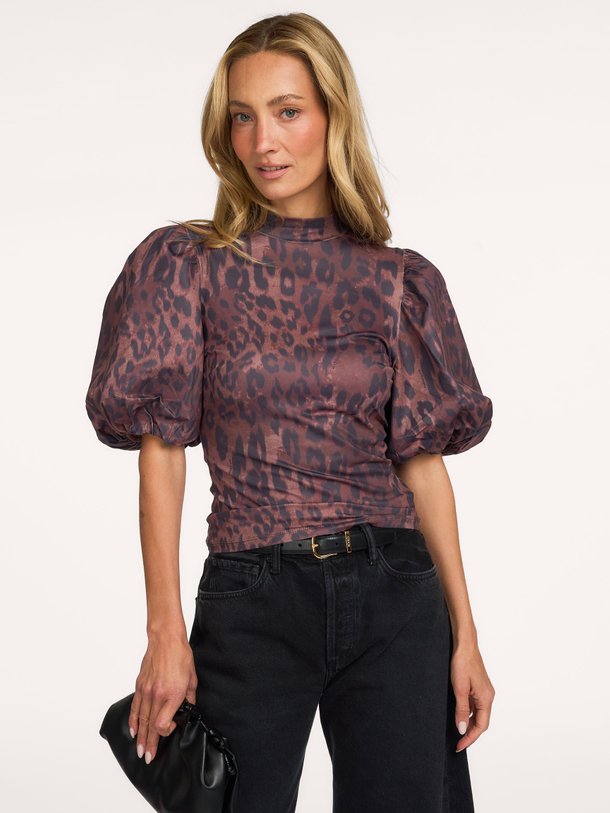 BETTY-SS Betty, jersey leopard top