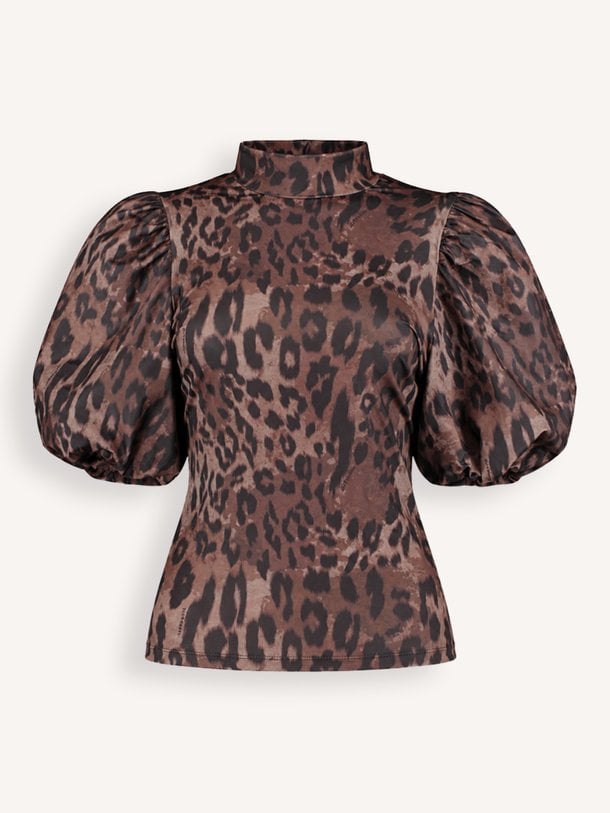 BETTY-SS Betty, geweven leopard top