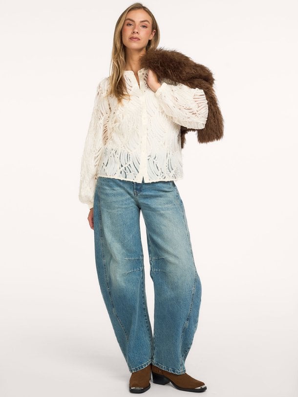 Blouse 3D Pattern Geweven blouse