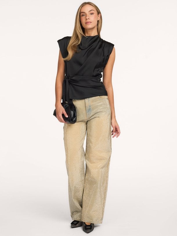 SafiraCC Pleat Top Safira, geweven top