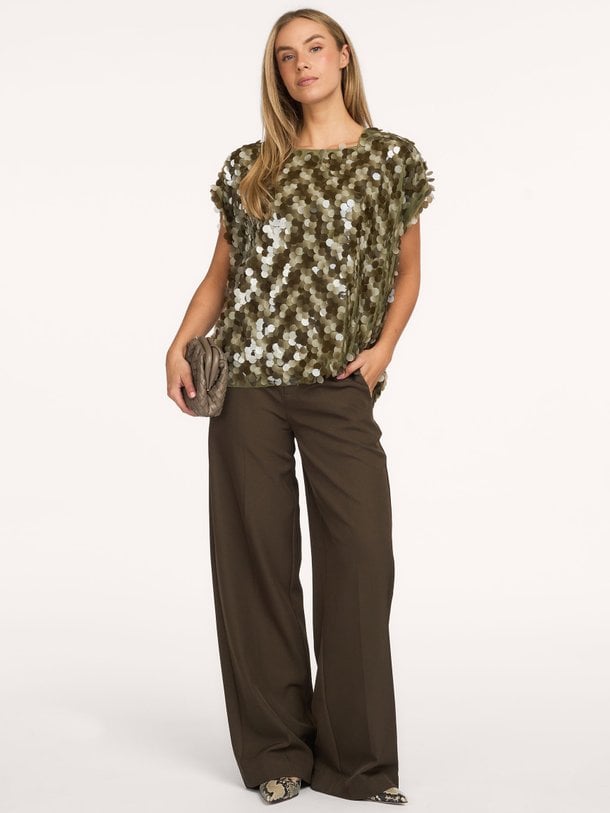 RheaCC Sequin Top Rhea, geweven top met pailletten