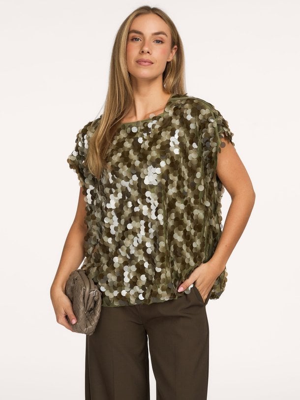 RheaCC Sequin Top Rhea, geweven top met pailletten