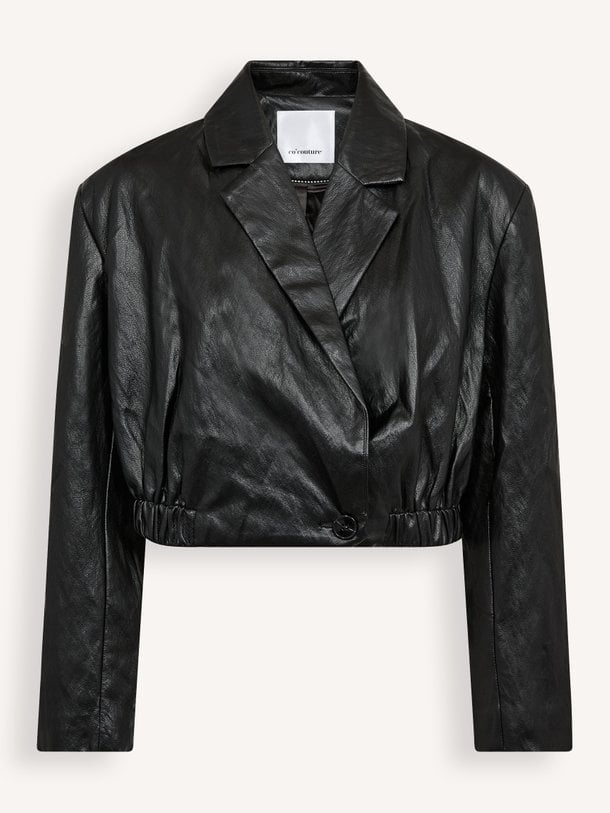 GittCC Crop Blazer Gitt, leatherlook cropped blazer