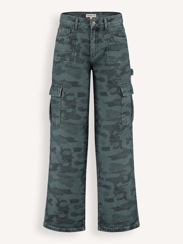 DANA-PA Dana, mid waist wide fit cargo jeans