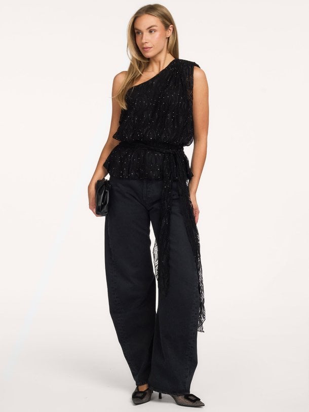 EricaCC Stone Lace Top Erica, katoenmix top met kant