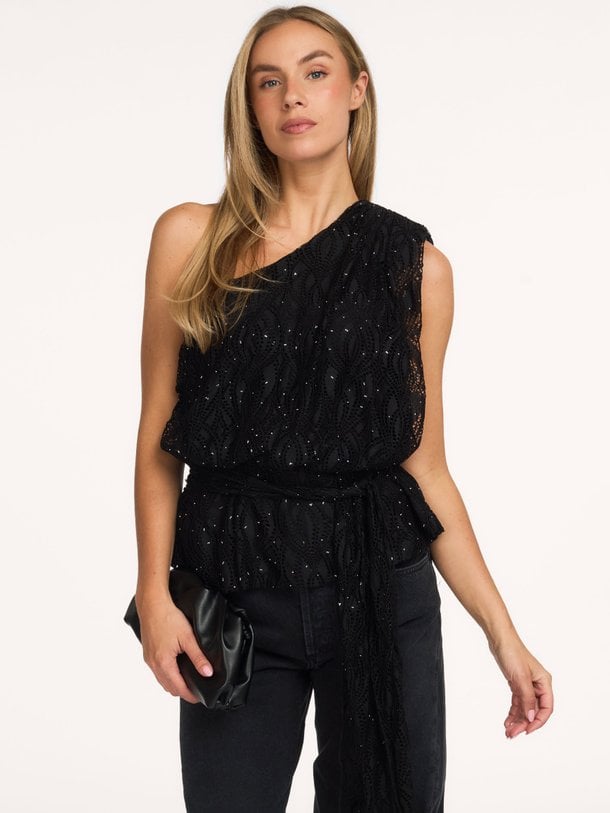 EricaCC Stone Lace Top Erica, katoenmix top met kant