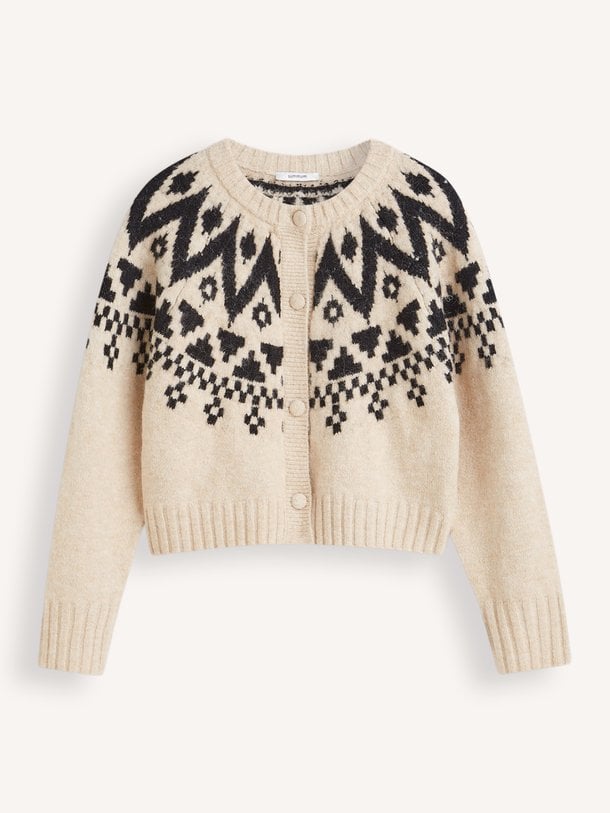 Cardigan Fair isle knit Ilse, wolmix vest