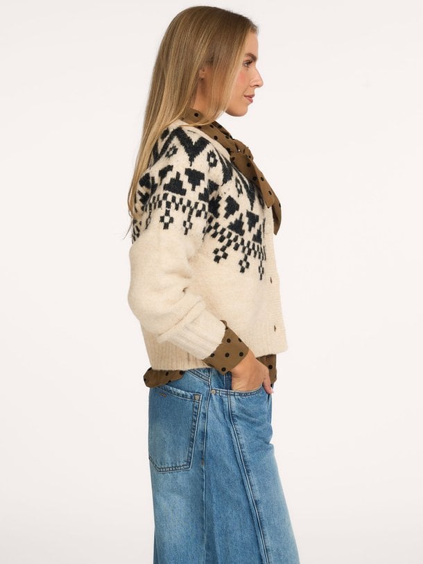 Cardigan Fair isle knit Ilse, wolmix vest
