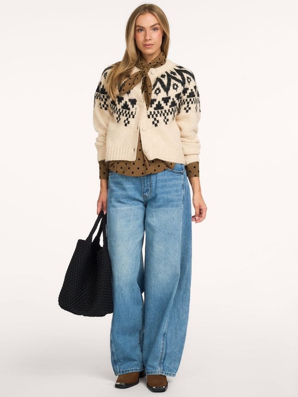 Cardigan Fair isle knit Ilse, wolmix vest